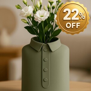 Shirt Collar Vase: 3D Printed Quirky Modern Flower Pot