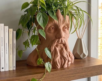 Fantasy Tree Man Pot – 3D Printed Woodland Face Home Decor