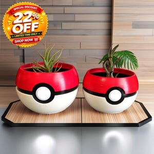 Maceta de Pokeball de Pokémon, novedosa maceta para amantes de las plantas y gamers, ideal para regalar en San Valentín.