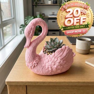 Elegant Swan Planter/Flower pot | Charming Indoor/Outdoor Decor | Mother's Day Gift