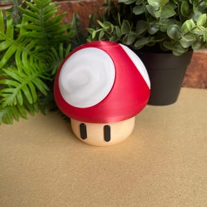 Récipient pour champignons avec rangement et organisateur de cartouches de carte SD, rangement pour champignons Super Mario, cadeau Nintendo unique, décoration Mario Bros