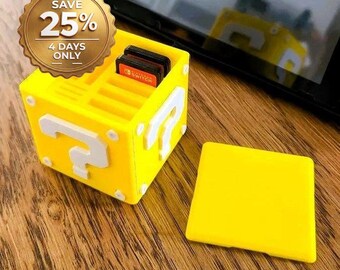 Étui à cartouches Question Block Switch, support pour jeu imprimé en 3D, accessoire Super Mario Switch, organiseur de stockage pour carte mémoire, 8 jeux et 2 cartes SD