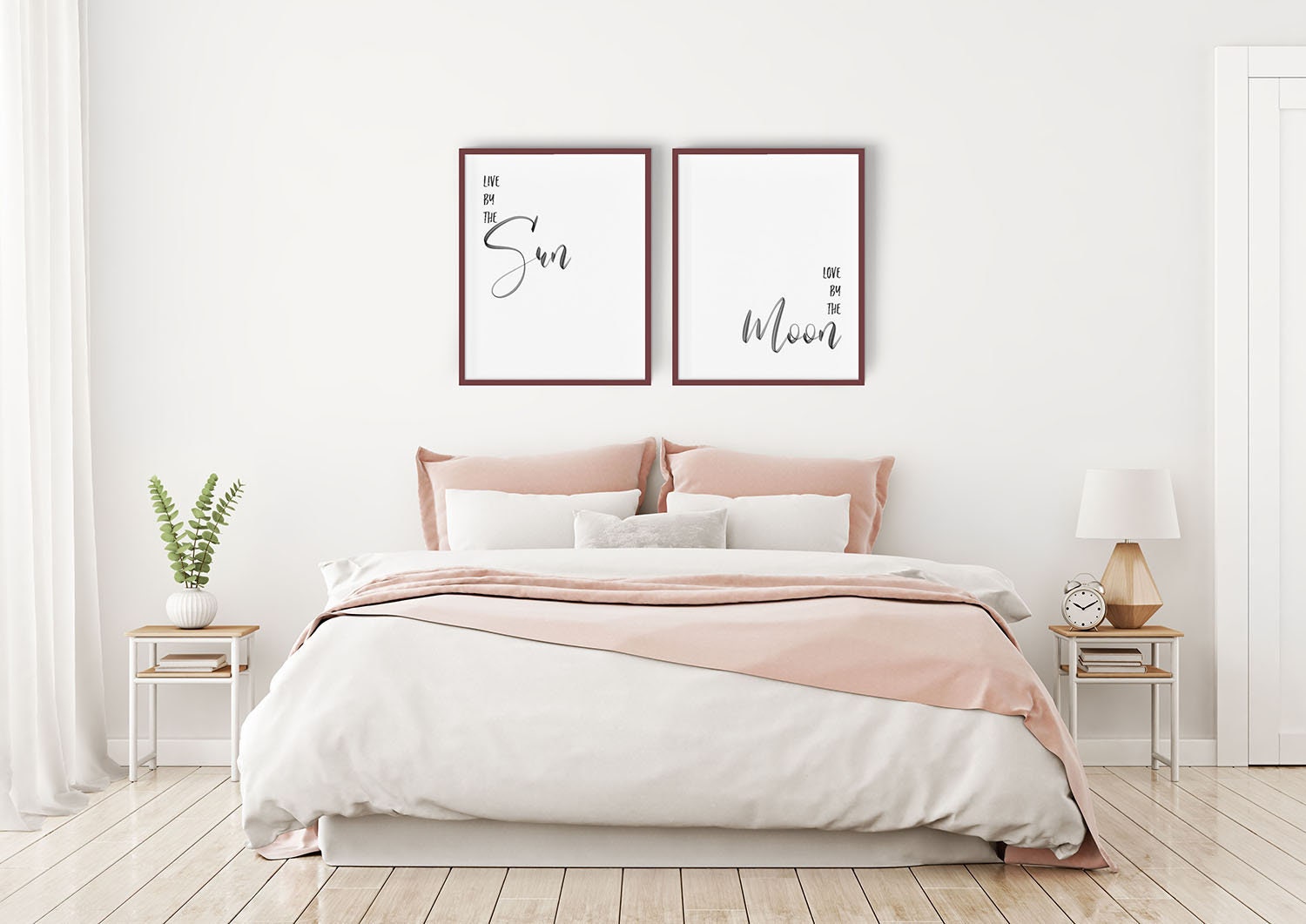 Live by the Sun Love by the Moon Bedroom Wall Decor Set of 2 | Etsy