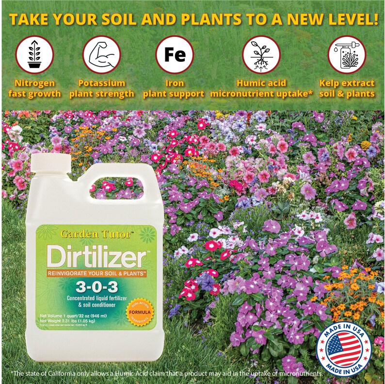 Garden Tutor Dirtilizer 3-0-3 Concentrated liquid fertilizer & soil conditioner image 3
