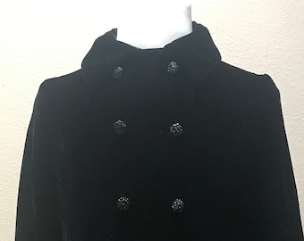 Vintage 1940's black velvet coat