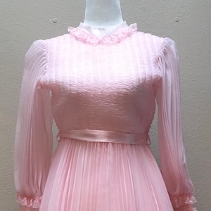 Vintage 1960's babydoll pink mini dress image 1