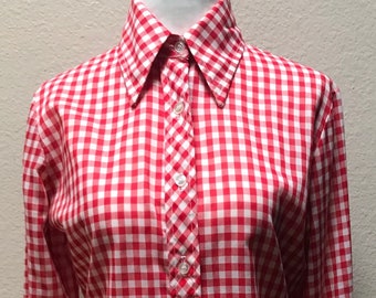 Vintage 1970's gingham blouse