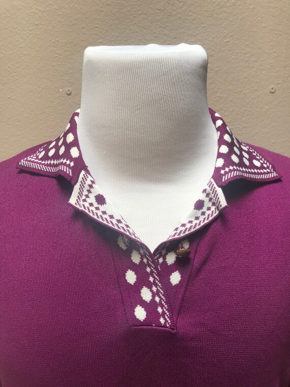 Vintage 1970's purple sweater - image 5