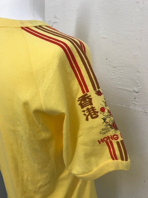 Vintage 1970's Hong Kong yellow and red T-shirt - image 6