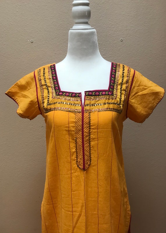 Vintage 1970's Indian beaded dress