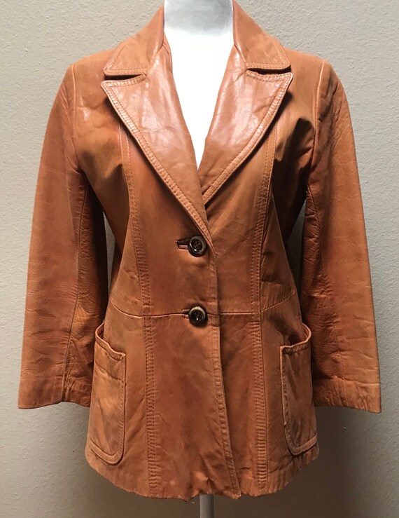 Vintage 1970's leather jacket - image 1