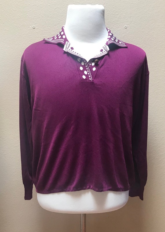 Vintage 1970's purple sweater - image 1