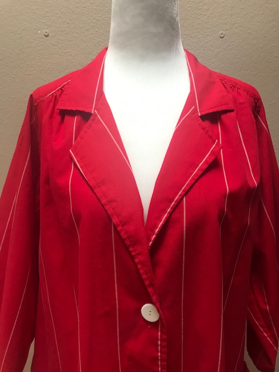 Vintage 1980's red shirt dress - image 2