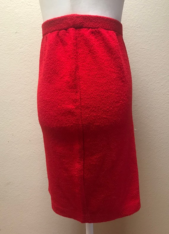 Vintage 1960's red knit skirt - image 5