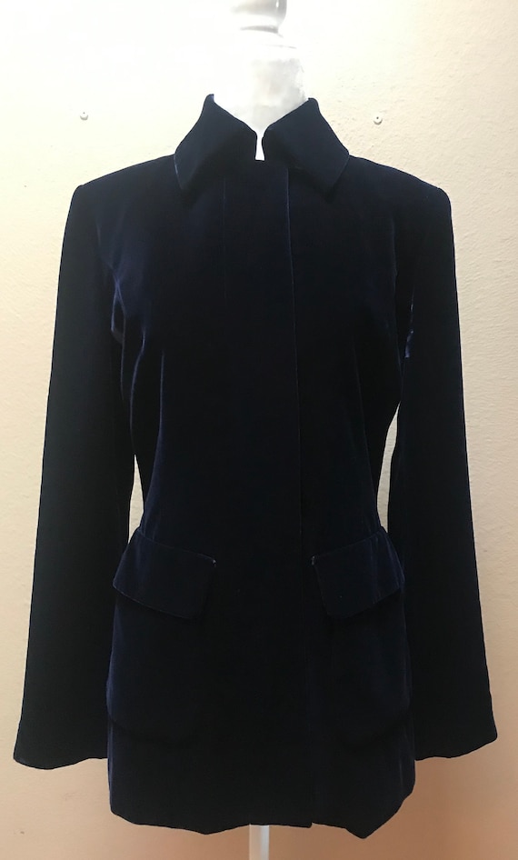 Vintage 1990's navy blue velvet ICB jacket