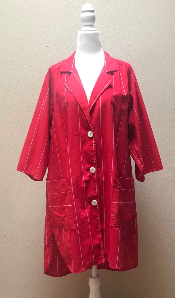 Vintage 1980's red shirt dress