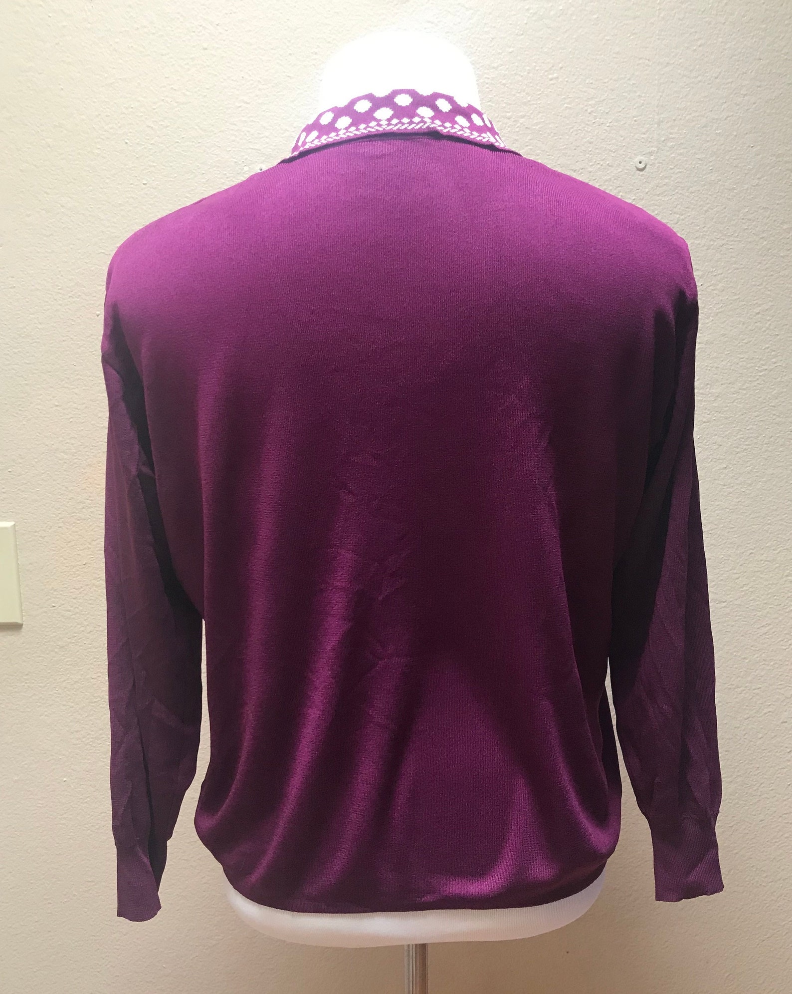 Suéter morado vintage de los años 70 Etsy España