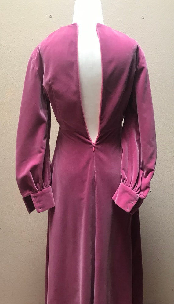 Vintage 1960's pink velvet dress - image 3