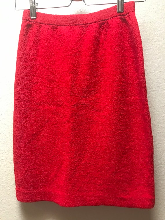 Vintage 1960's red knit skirt - image 2