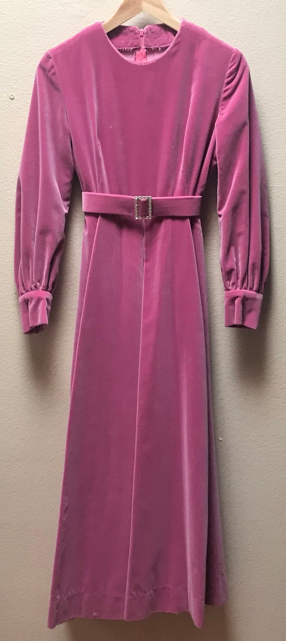 Vintage 1960's pink velvet dress - image 8