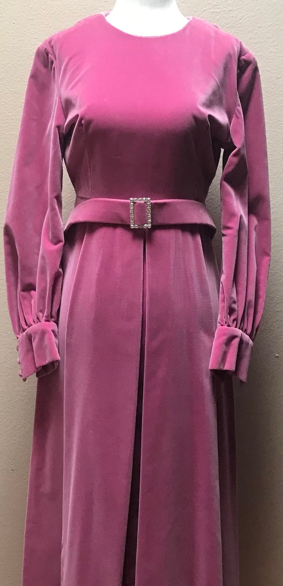 Vintage 1960's pink velvet dress