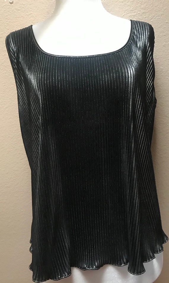 Vintage 1970's disco metallic sleeveless top