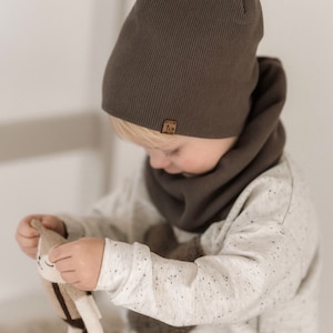 Set of beanie and loop rib jersey | Autumn | Spring | Winter | baby hat