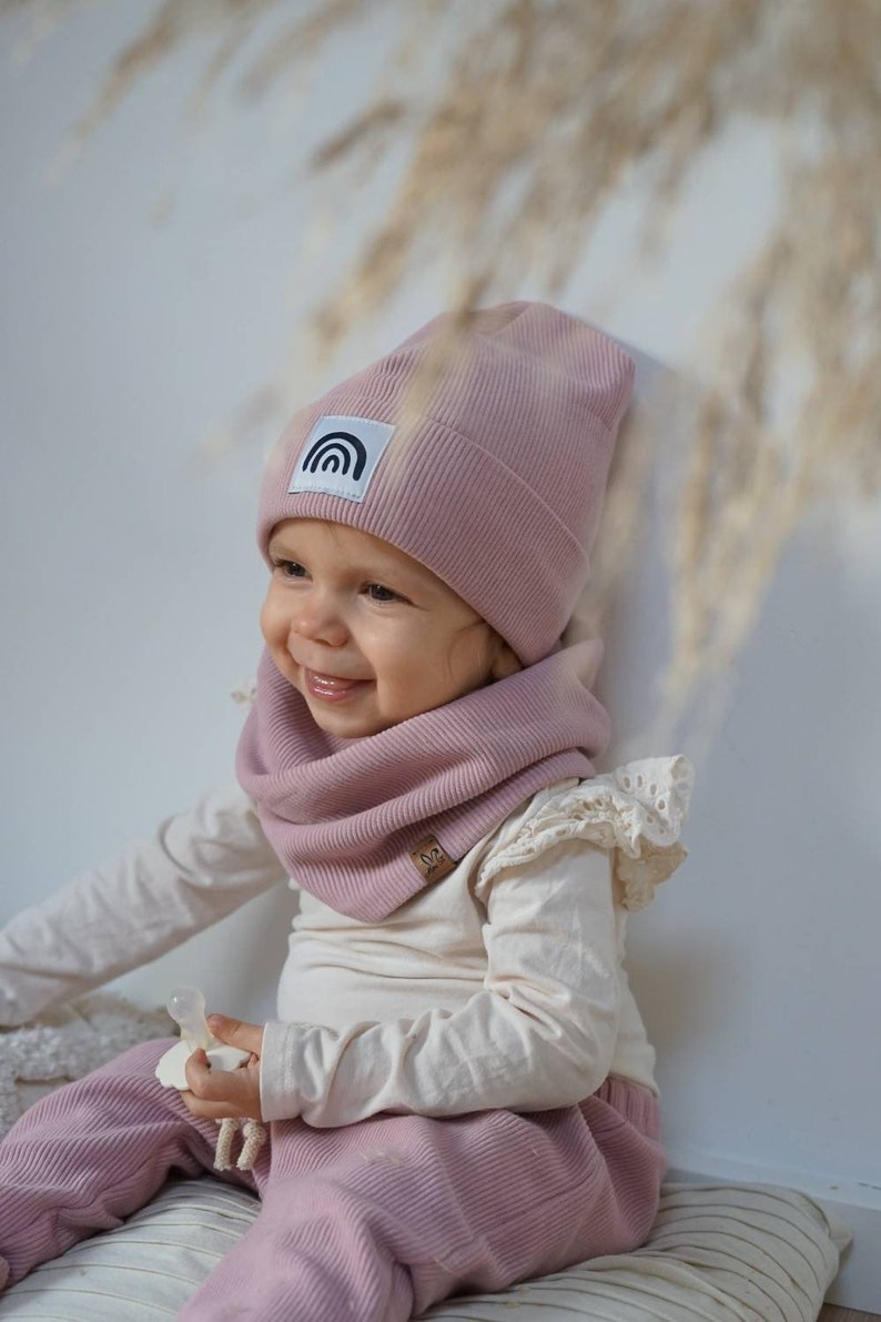 Set Hipsterbeanie und Loop Rippenjersey Bild 1