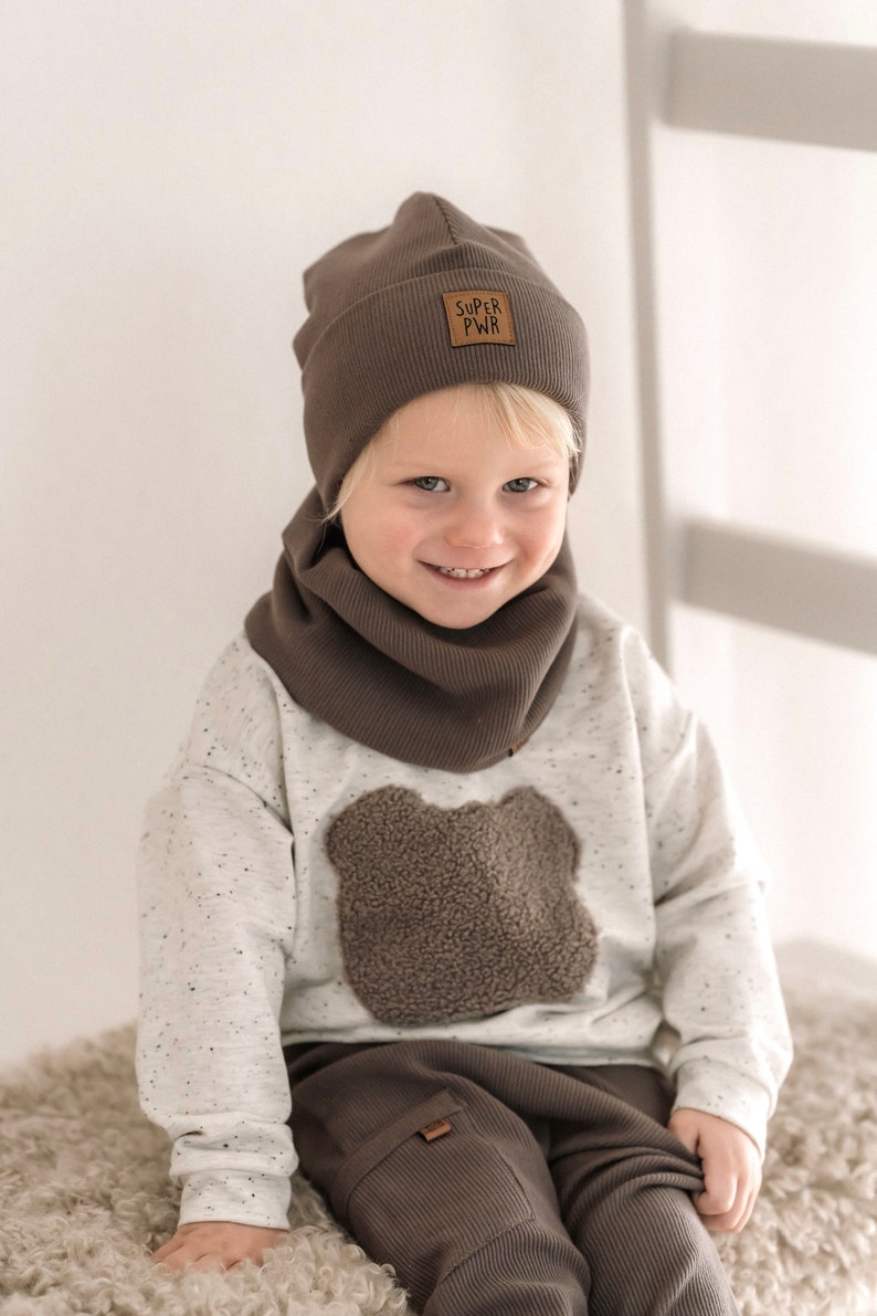 Set Hipsterbeanie und Loop Rippenjersey Bild 5