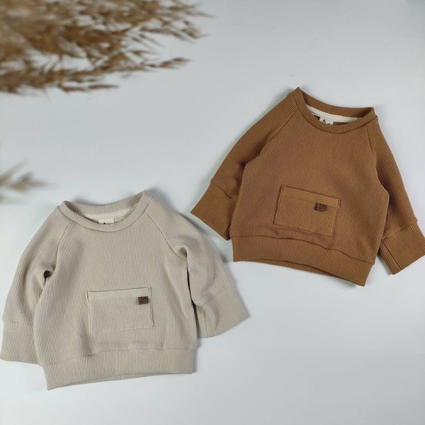 Babysweater |  Sweater | Rippenoptik | Kinderpullover