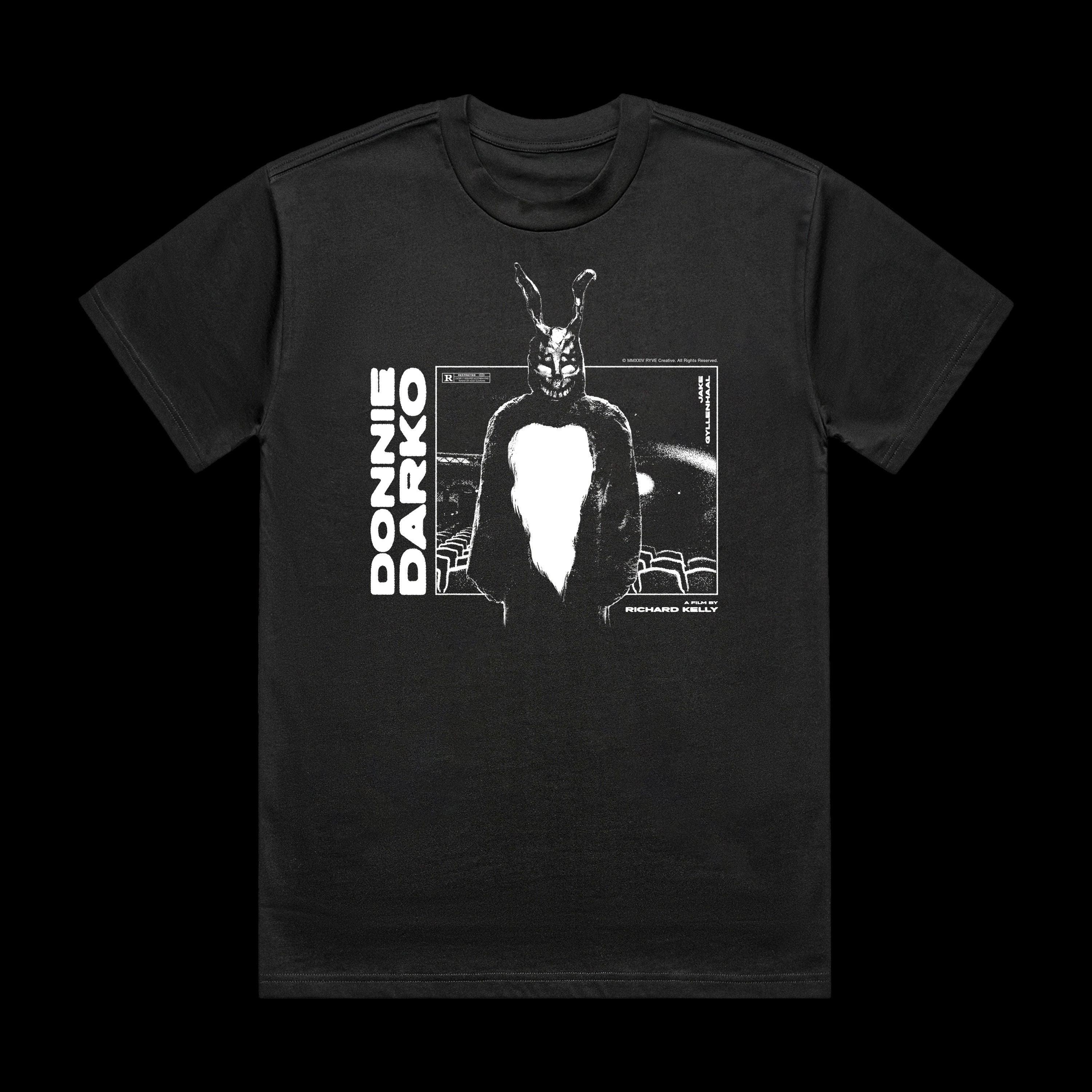 ドニーダーコ　Tシャツ　ブラック 映画 movie ウサギ Amazon | ドニーダーコ 銀色のウサギ 青春 カルト SF リバース