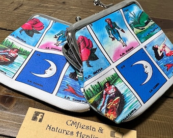 2PC Loteria Coin Wallet Set, Loteria Party Favors Bags, Bingo Loteria Cute Coin Purse