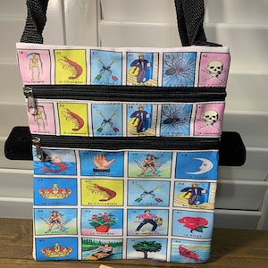 Loteria Shoulder Bag, Loteria Crossbody Bag Mexican Artist Shoulder Bag Purse, Crossbody fiesta bag