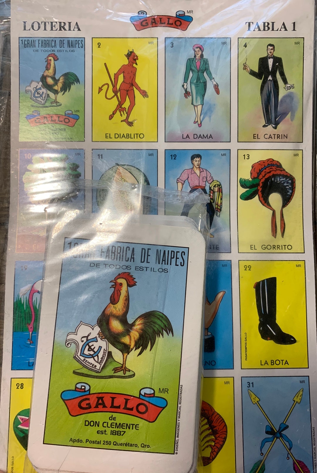 Don Clemente Autentica Loteria Mexicana Bingo Set 20 Tablas | México