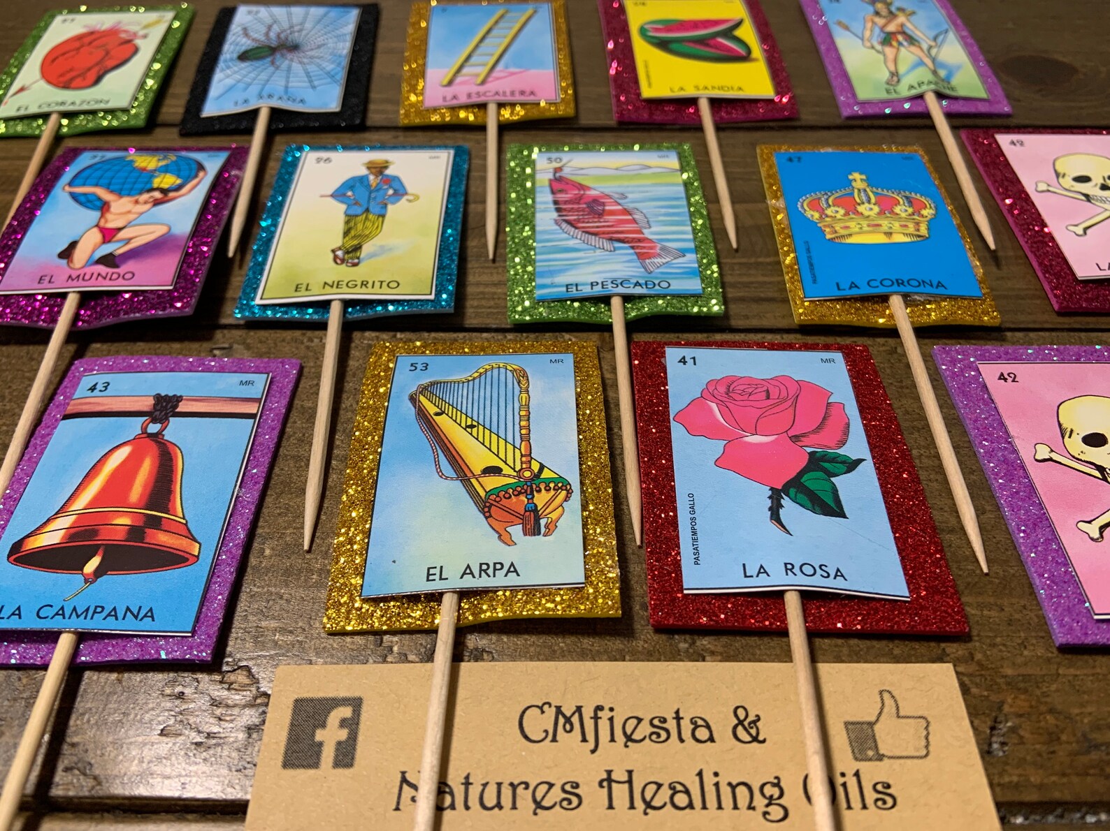 Set of 12 24 36 Lotería Bingo Cupcake Toppers Fiesta Cupcake Etsy