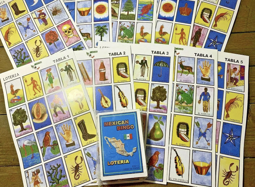 FOLDED MINI Authentic Mexican Loteria Bingo Paper to Make Boards gift wrap etc FOLDED MINI Authentic Mexican Loteria Bingo Paper to Make Boards gift wrap etc