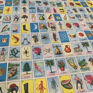 LOTERIA Authentic Mexican Don Clemente Paper One FOLDED SHEETS to Make Boards, Baby Shower, Mexican Bingo,  Loteria Sheet.