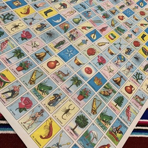 2PC LOTERIA Authentic Mexican Don Clemente NEW Paper 2FOLDED SHEETS to Make Boards, Mexican Bingo, Baby Shower Bingo, Lotería sheets..