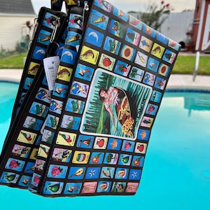 1PC Lotería Cosmetic Bag, Lotería Game Night Storage Bag, Travel Bag, Mexican Bingo Bag,  Large Loteria Bingo Chalupa Purse Clutch Party bag