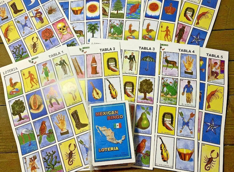 Mexican Loteria Mexican Bingo Classic Loteria Game 10 Boards Etsy