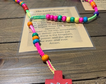 Wooden Rosary, Rope Rosary, Wood bead Rosary, Rosary, Rosaries, Rosario, First Communion Gift