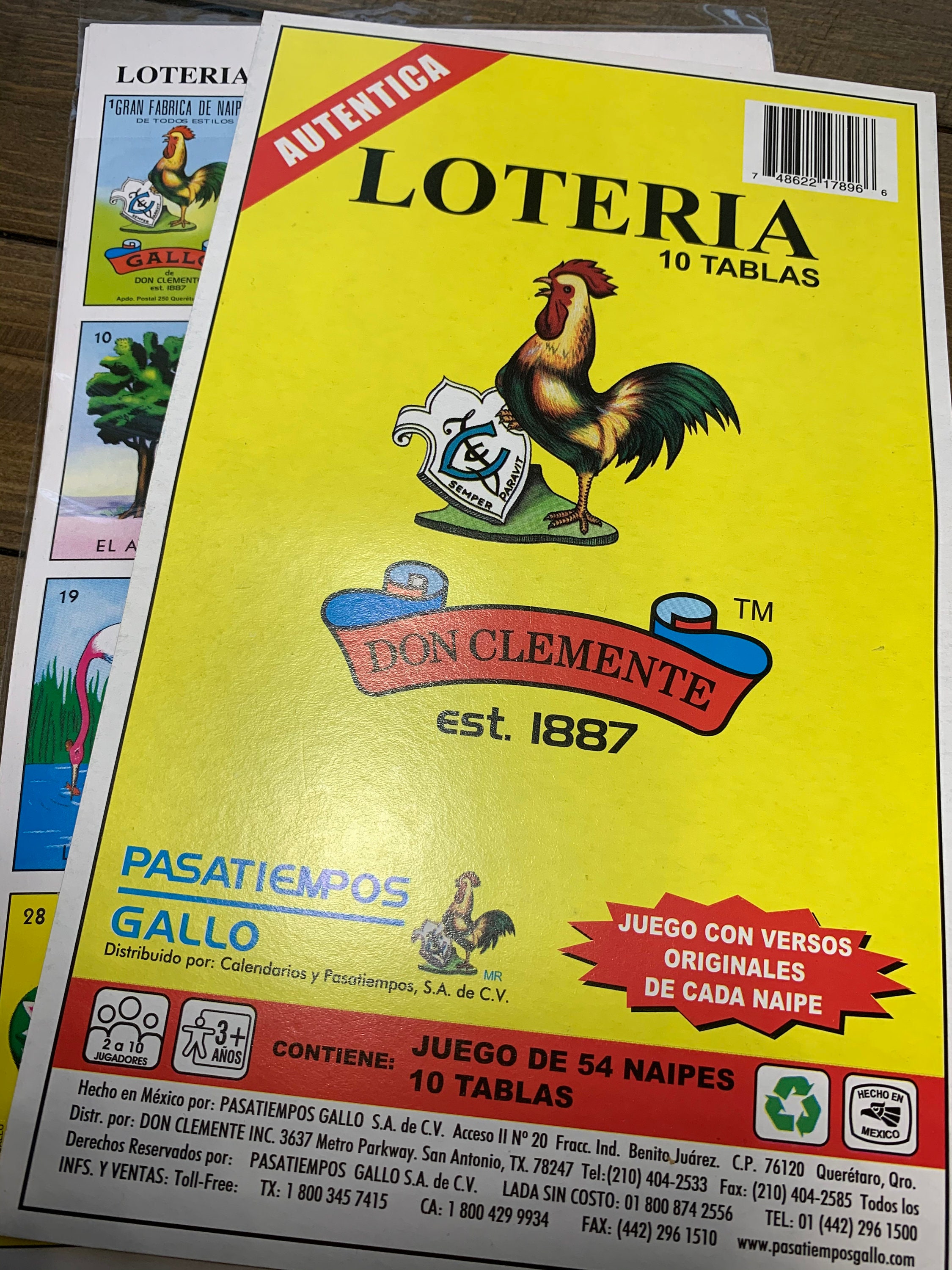 Loteria 10 Different Boards 1 Deck 54 Cards Mexican Bingo Authentic Don Clement 