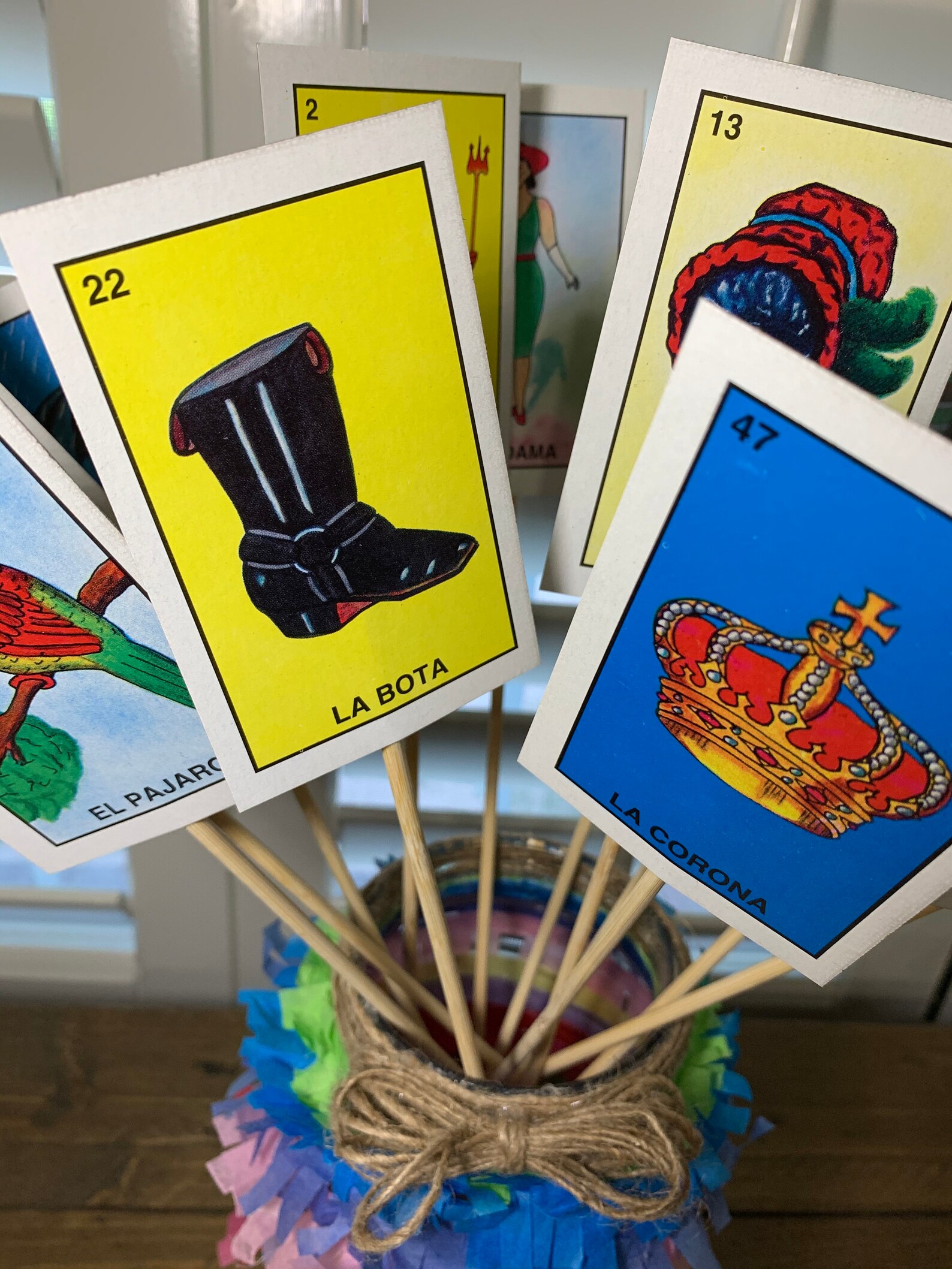 12 PCS Fiesta Centerpiece Decorations Lotería Bingo Card | Etsy