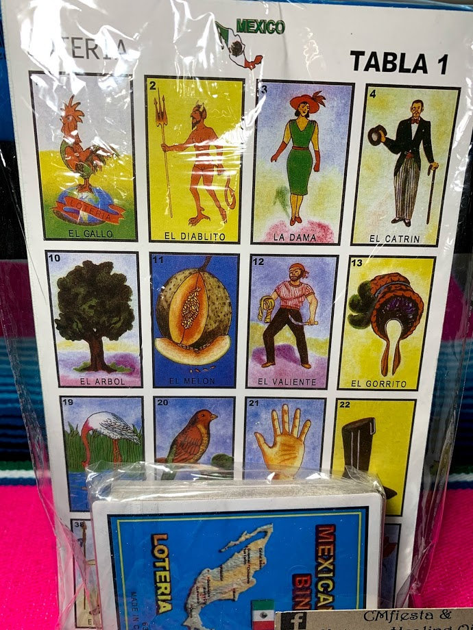 54 playing cards. Mexican Bingo Loteria Mexicana 10 playing boards 