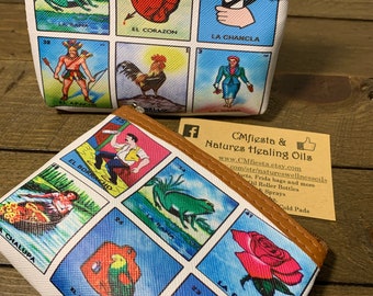 2PC Loteria Coin Wallet, Loteria Party Favors Bags, Bingo Loteria Coin Purse with Zipper, Unique Gifts, Folk Art, Mexican Loteria Colors