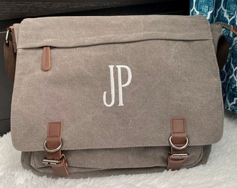 Personalized Messenger Bag for Men/Canvas Shoulder Bag Satchel/Casual Business Briefcases