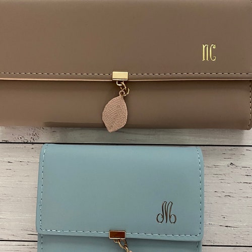 Personalized Slim Wallet for Women/PU Leather Card/Phone/Checkbook Holder