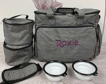 Personalized Dog Travel Bag / Airline Approved Size / Pet Travel Bag / Week Away/Overnight Accessories Organizer