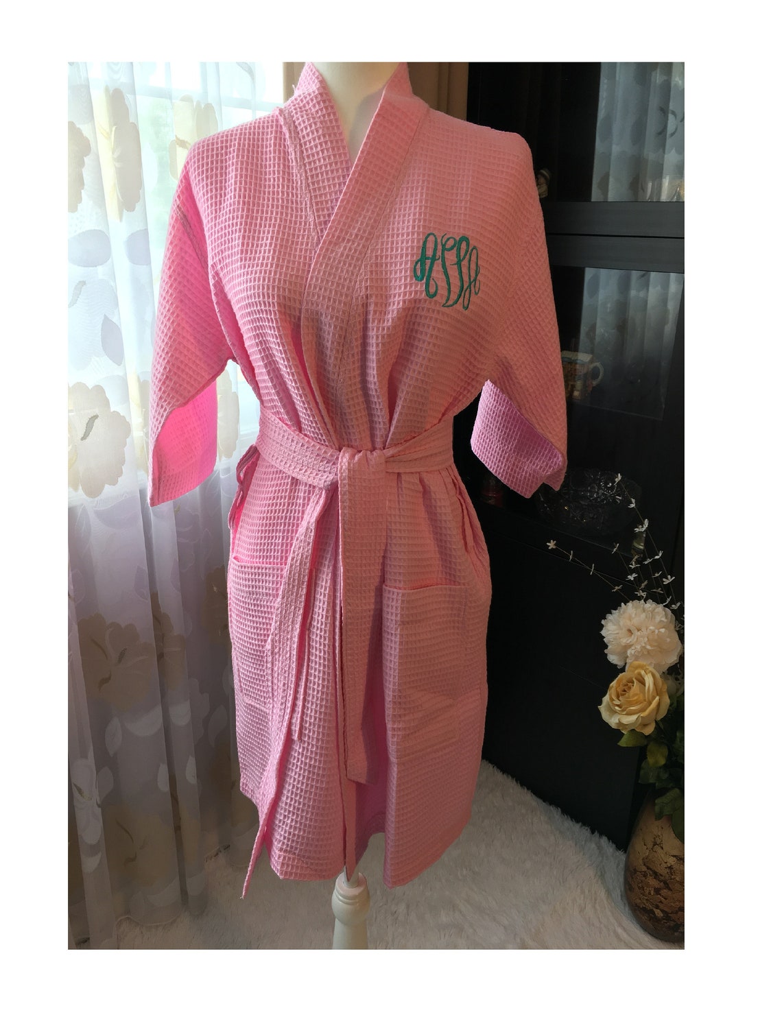 personalised waffle robe