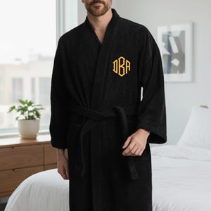 Albornoz tipo kimono de rizo 100 % algodón turco personalizado para hombre y mujer